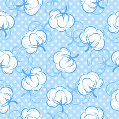 Seamless pattern with cotton buds
