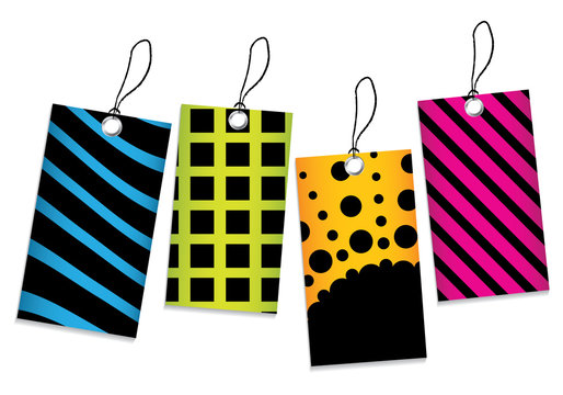 vector price tags set with special black design
