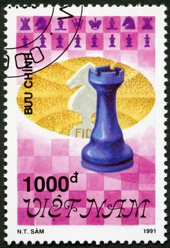 VIETNAM - 1991: Shows Rook, Series Chess Pieces