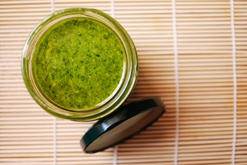 Pesto sauce with basil, Italy