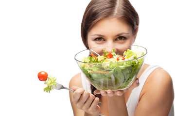 Woman and salad