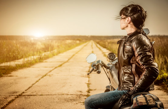 Fototapeta Biker girl
