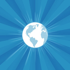 Modern earth globe burst vector background