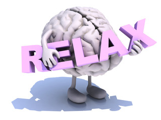 human brain that embraces word relax