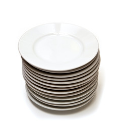 White plates stack