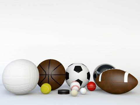 sport balls isolated on white background