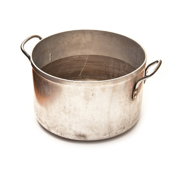 Large metal saucepan or cooking pot.