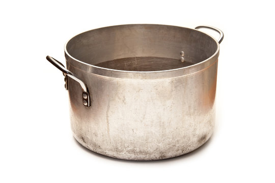 Large metal sausepan cooking pot