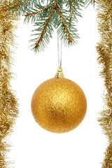 Gold ball and tinsel