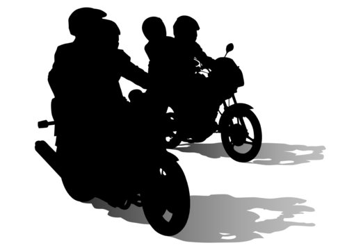 Motobike and people