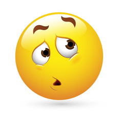 Smiley Emoticons Face Vector - Upset Expression