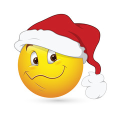 Smiley Emoticons Face Vector - Christmas Expression