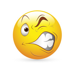 Smiley Emoticons Face Vector - Strange Expression