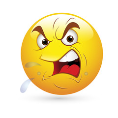 Smiley Emoticons Face Vector - Angry Expression