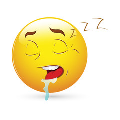 Smiley Emoticons Face Vector - Sleeping Expression