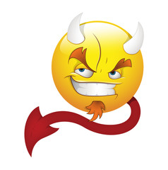 Smiley Emoticons Face Vector - Devil