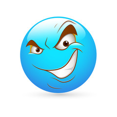 Smiley Emoticons Face Vector - Cunning Expression