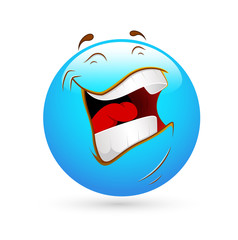 Smiley Emoticons Face Vector - Laughing Loudly