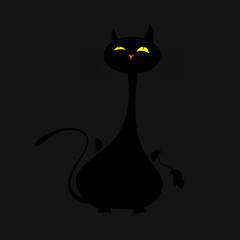 cat holding a mouse illustration