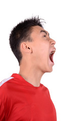 Fototapeta premium mann schreit laut