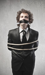 Tied and Gagged Businessman