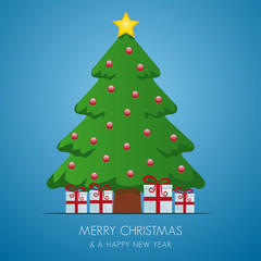 christmas tree and gifts