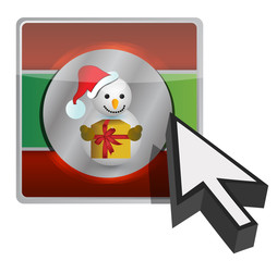 christmas online button illustration design