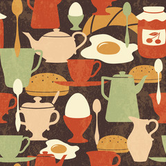 Seamless pattern with ingredients for breakfast - 45895817