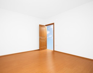 Empty room and floor parquet