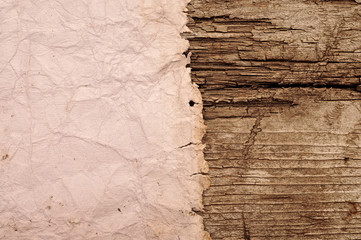 old paper on border wood background