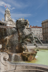 the fountain of bartholdi in place des terraux