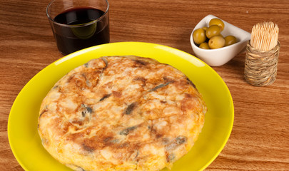 Tortilla on bar counter