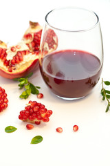 Pomegranate juice with pomegranate