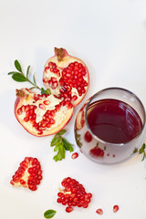 Pomegranate juice with pomegranate