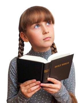 Girl Reading A  Bible