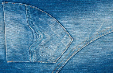 Denim background with back pocket and stitch