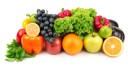 Fototapeta na wymiar zestaw różnych owoców i warzyw