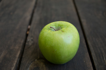 Apple on wood