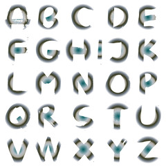 High resolution hand painted font set isolated on white