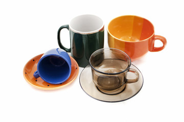 Set of multi-colored cups