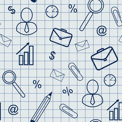 Seamless texture on business themes