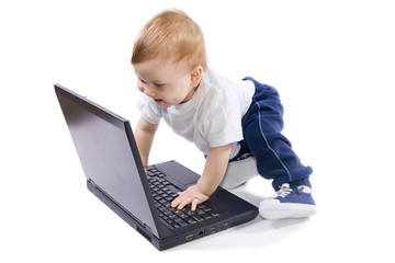 Baby and laptop
