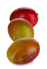 Ripe appetizing mango isolated on white