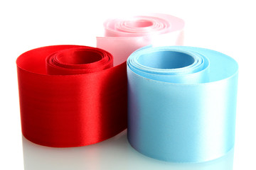 bright silk ribbons, isolated on white