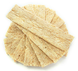 tasty crispbread, isolated on white