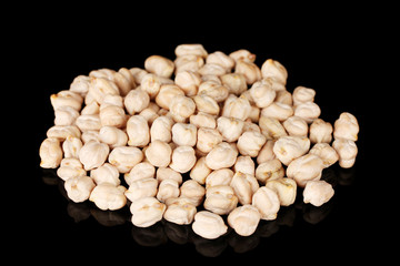 White chickpeas isolated on black