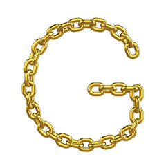 3d Gold Chain Alphabet Font - G