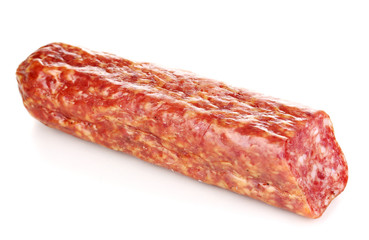 Tasty sausage isolated on white