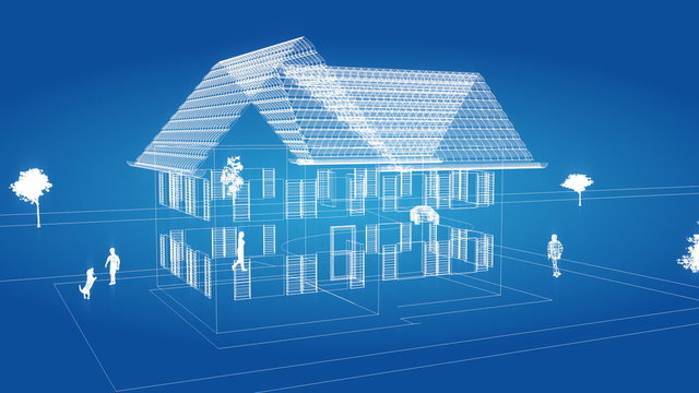 freeze over a house in wireframe