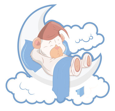 recommend clip art: Cut Teddy Bear Sleeping on Moon